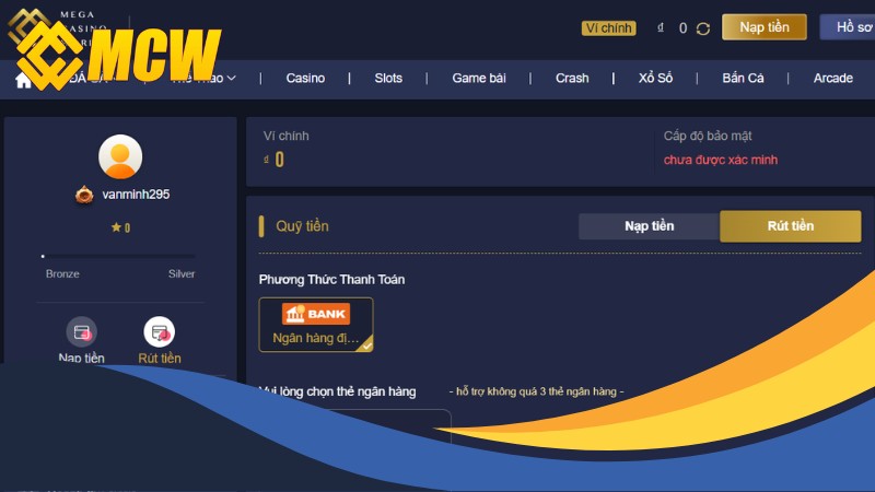 Cách khắc phục tình trạng không rút được tiền tại MCW