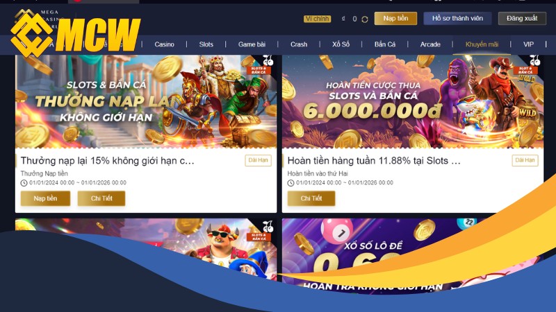 Vô vàn khuyến mãi hấp dẫn và giá trị cao tại Slot MCW